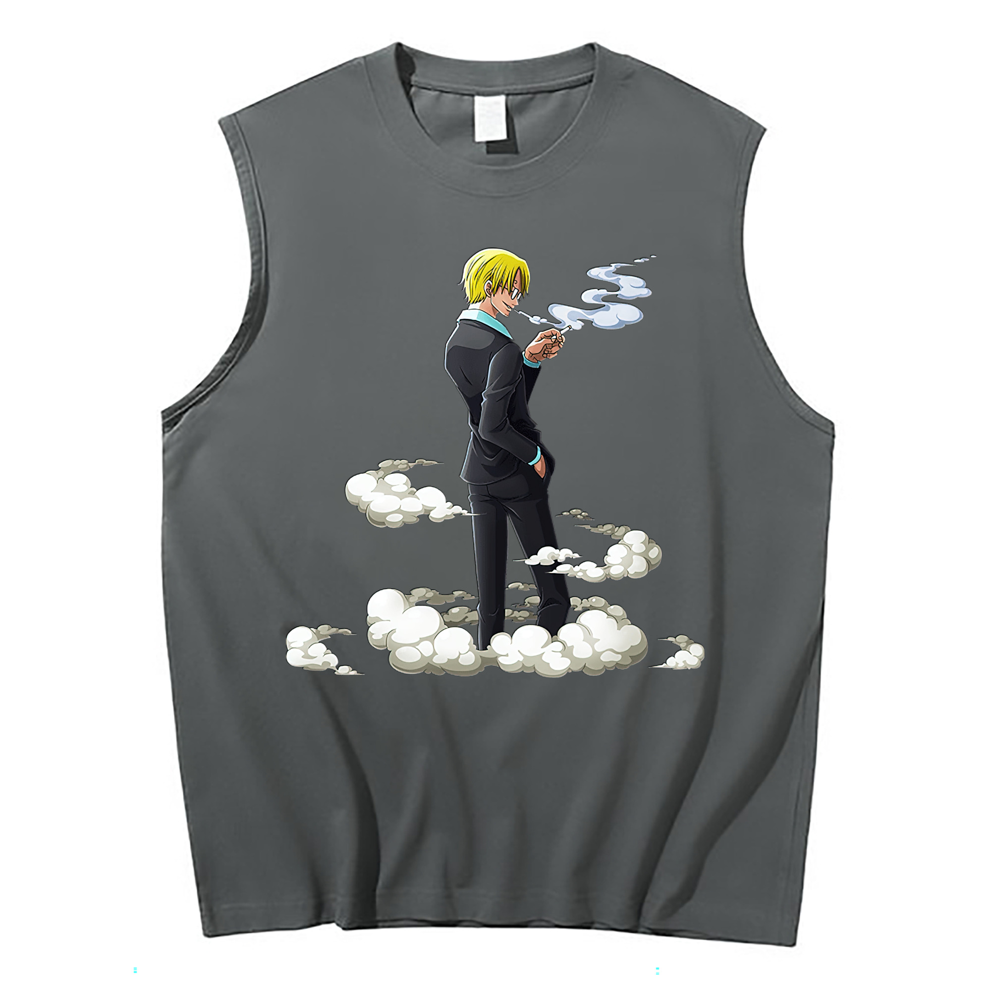 （画像用） ワンピース サンジ ONE PIECE Sanji コットン100％タンクトップ（フロントプリント）